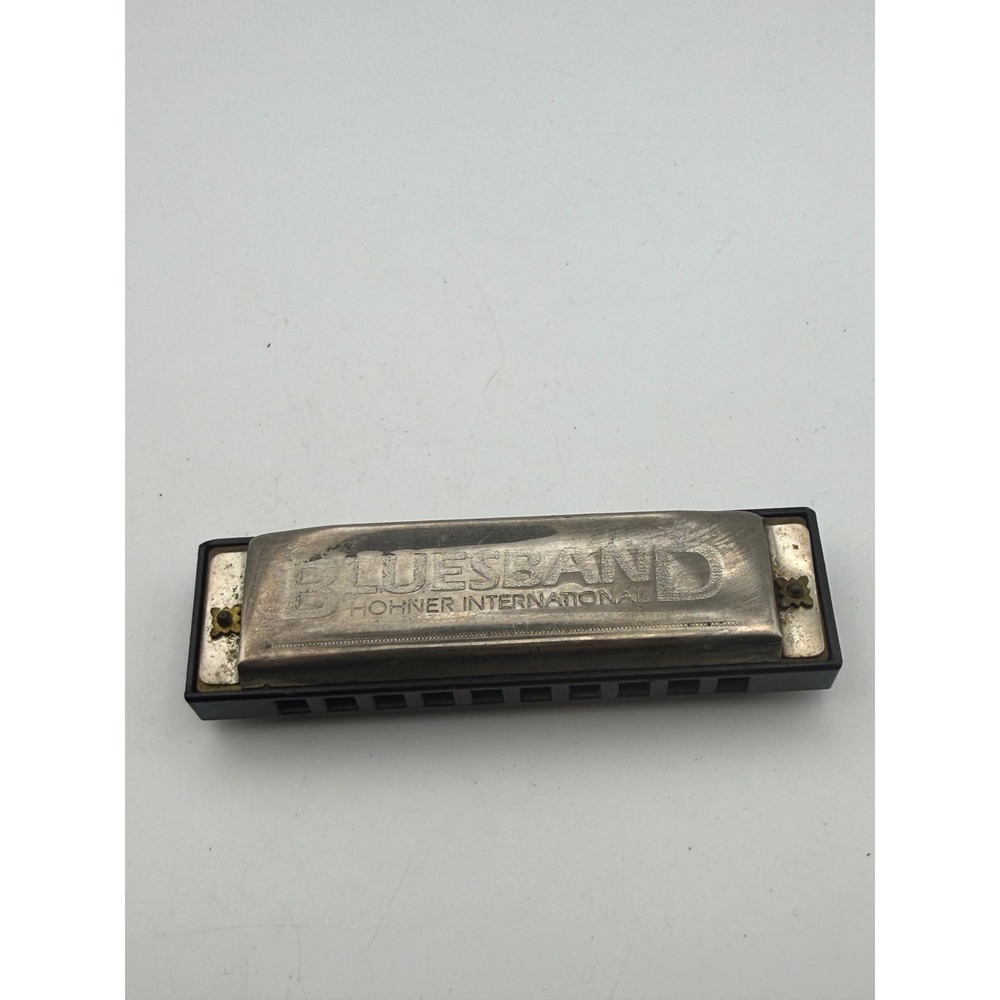Hohner International Bluesband Harmonica Key of C 10 Hole Diatonic Silver Black